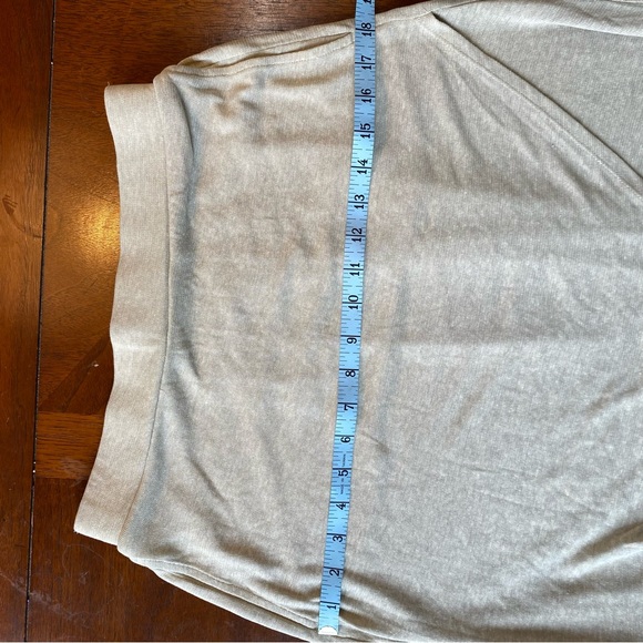 Prana Tidal Wave skirt / pull-on high-low mock wrap skirt / sandwashed beige - Picture 11 of 13